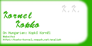 kornel kopko business card